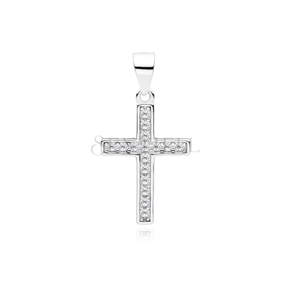 Silver (925) pendant cross with zirconia