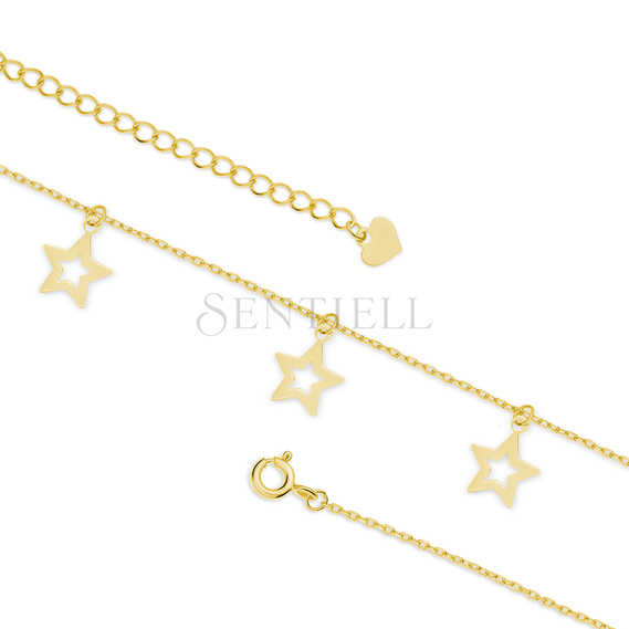 Silver (925) gold-plated anklet with stars