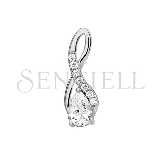 Silver (925) pendant with white zirconia