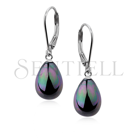 Silver earrings 925 tears - rainbow