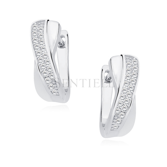 Silver (925) earrings white zirconia