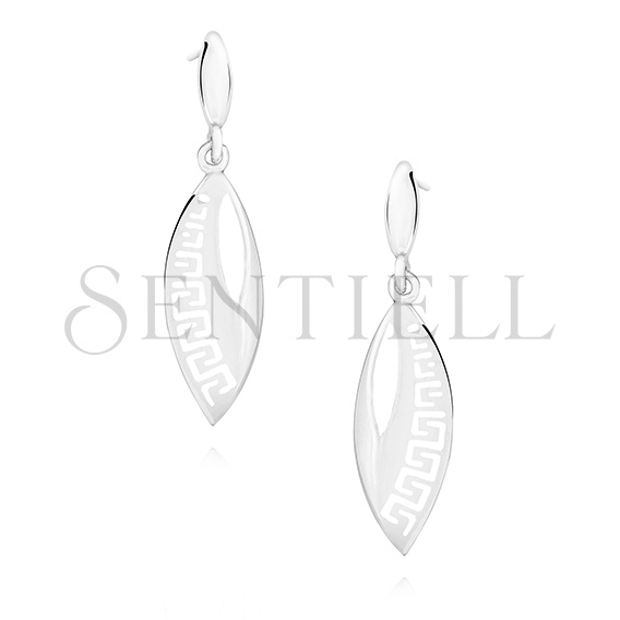 Silver (925) elegant earrings with Greek pattern