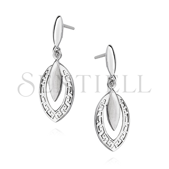 Silver (925) elegant earrings greek pattern