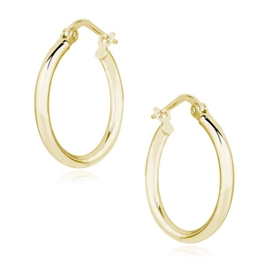 Silver (925) earrings hoops - gold-plated and highly polished