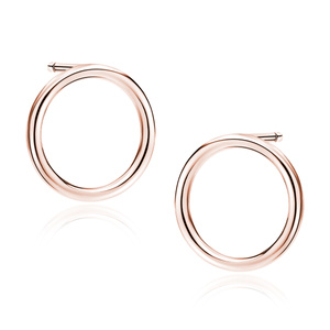 Silver (925) rose gold-plated earrings - circles