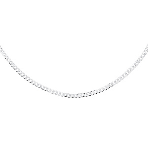 Silver (925) diamond-cut chain - curb extra flat Ø 080