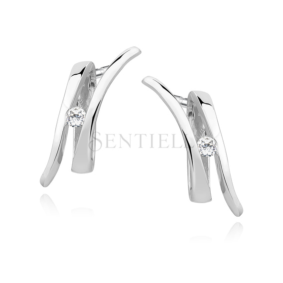 Silver (925) Earrings with white zirconia