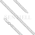 Silver (925) diamond-cut chain - curb extra flat Ø 120 rhodium-plated