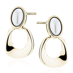 Silver (925) gold-plated earrings with pearl