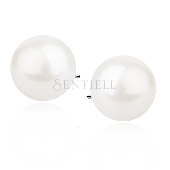 Silver (925) earrings white pearl