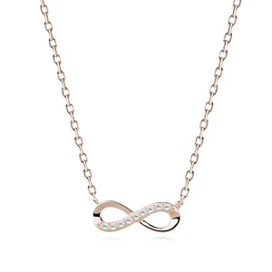 Silver (925) necklace Infinity with zirconia rose gold-plated