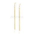 Silver (925) gold-plated earrings - circle with chains