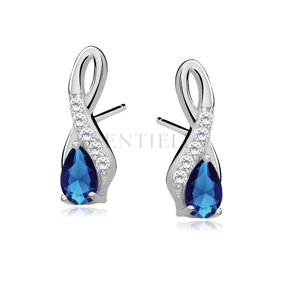 Silver (925) earrings with sapphire zirconia