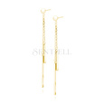 Silver (925) hanging earrings -gold plated sticks