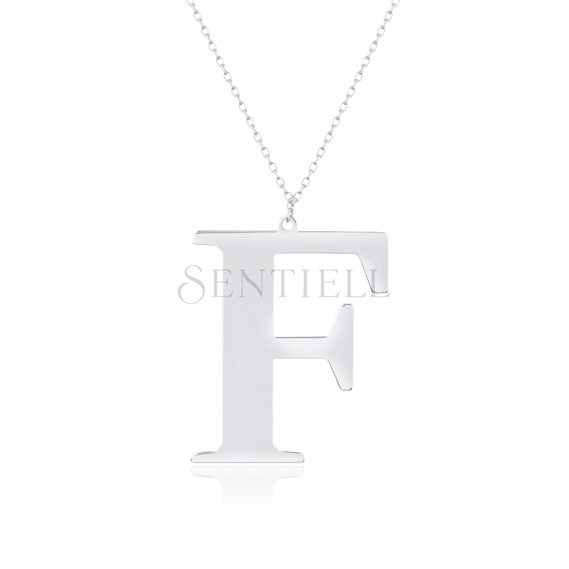 Silver (925) necklace - letter F