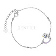 Silver (925) bracelet - unicorn with violet zirconias and sapphire eye