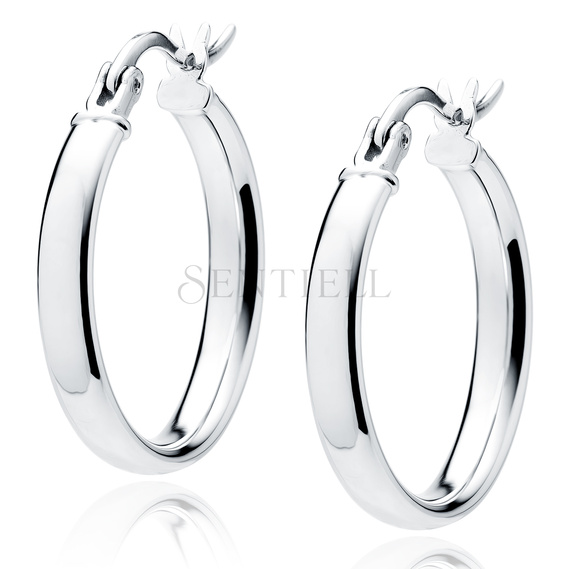 Silver (925) earrings hoops - highly polished