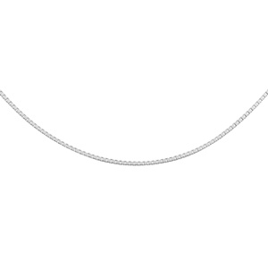 Silver (925) Venetian box chain, diamond-cut, rhodium-plated