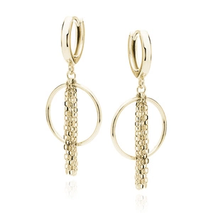 Silver (925) gold-plated earrings - circles with chains