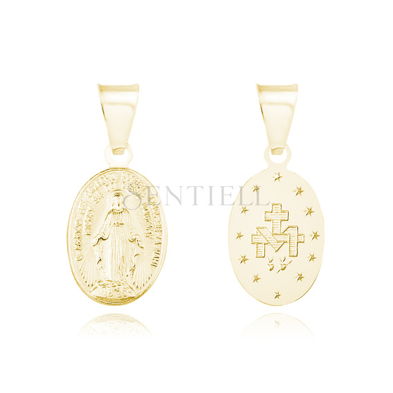 Colgante de Plata de ley 925 chapado en oro Virgen Milagrosa