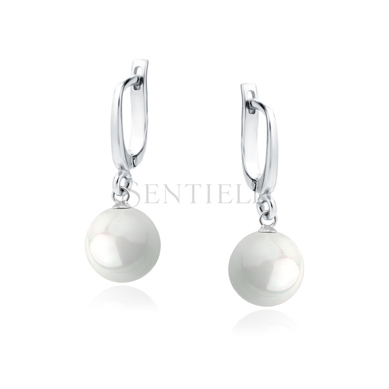 Silver earrings 925 balls - pearl
