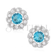 Silver (925) earrings with aquamarine zirconia
