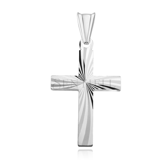 Silver (925) diamond cut pendant cross