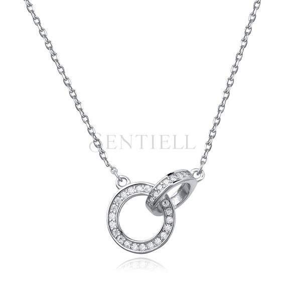 Silver (925) necklace of celebrities with circles & zirconia