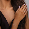 Silver (925) gold-plated bracelet with balls and white zirconias