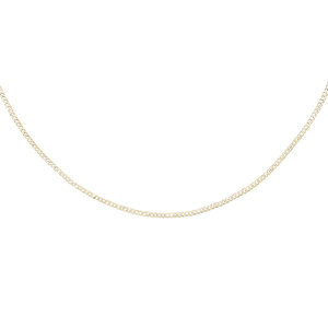 Silver (925) diamond-cut gold-plated chain - curb extra flat Ø 040