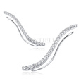 Silver (925) cuff earrings with zirconia