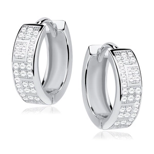 Silver (925) earrings hoop with zirconia