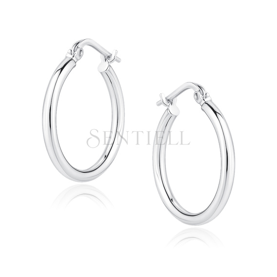 Silver (925) earrings hoops - highly polished