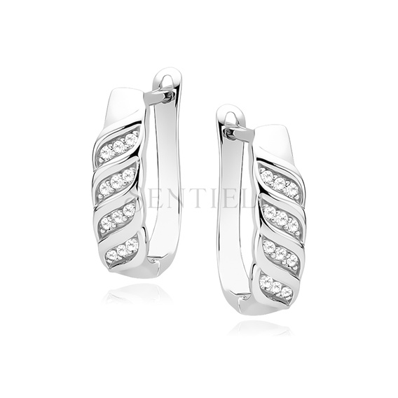 Silver (925) earrings with white zirconia