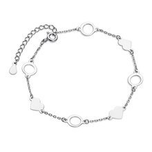 Silver (925) bracelet heart and circle