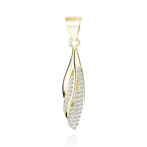 Silver (925) gold-plated pendant with white zirconias