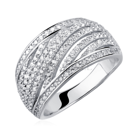 Silver (925) ring with white zirconia