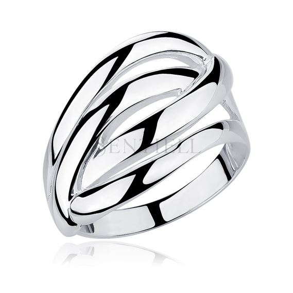 Silver (925), big highly polished ring