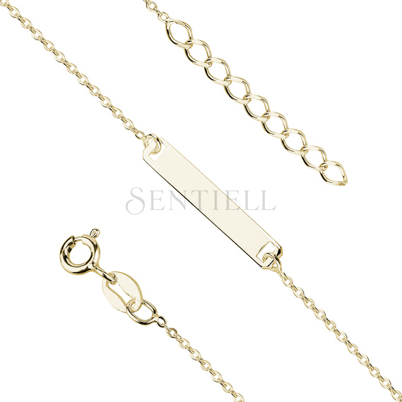 Silver gold-plated bracelet with a tag - adjusted length