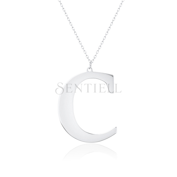 Silver (925) necklace - letter C