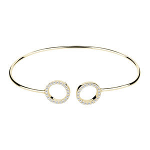 Silver (925) bracelet gold-plated rings with zirconia