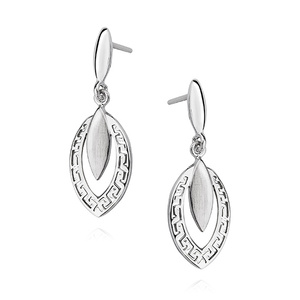 Silver (925) elegant earrings greek pattern