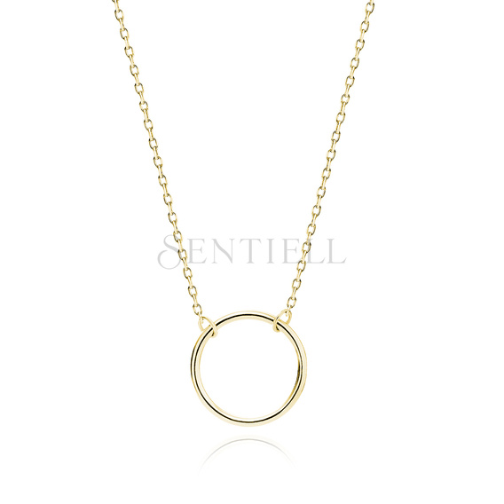 Gargantilla de plata de ley 925 chapada en oro con círculo