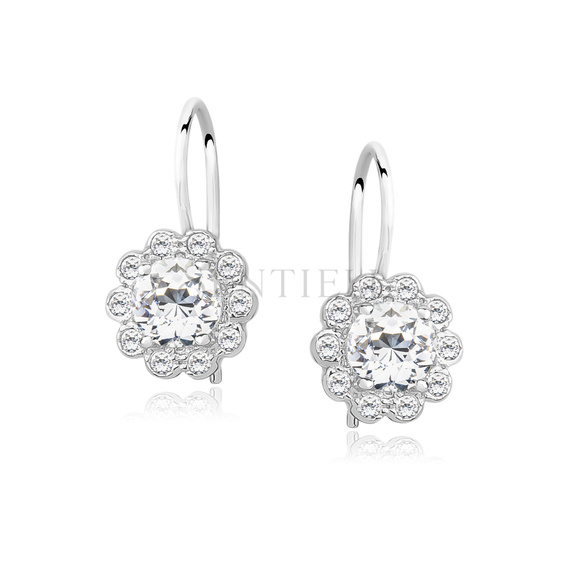 Silver (925) Earrings white colored zirconia