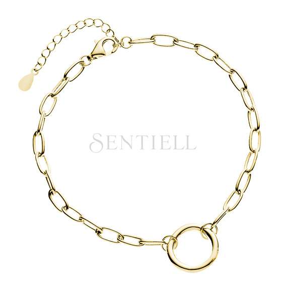 Silver (925) gold-plated textured bracelet