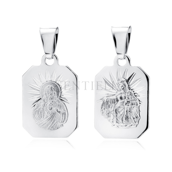 Silver (925) pendant - Jesus Christ / Scapular Mary, Blessed Virgin - double sided