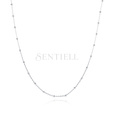 Silver necklace (925) diamond cut anchor Ø 030 rhodium-plated with balls