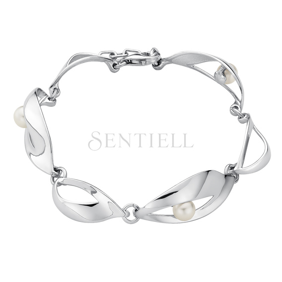 Pulsera de plata de ley 925 con perla