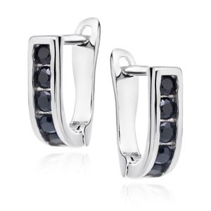 Silver (925) earrings black zirconia