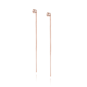 Silver (925) earrings rose gold-plated clover